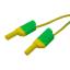 BL-22.420.025.0 безопасный тестовый провод 25 см сечением 1,0 кв.мм с 4 мм наращиваемым штекером/гнездом BANANA на обоих концах; желто-зеленый