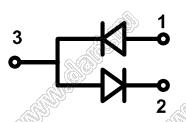 BAV99LT1 (SOT-23) диод SMD ключевой; Io=200мА; Vr (max)=70В (макс.); VF=1,25В; IR=2,500мкА