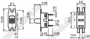 TS-13BQNK (TS-13-A1-2-BQ-E-H) (ON-ON) переключатель движковый SPDT