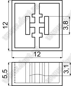 TSC-3 толкатель переключателя; ABS пластик (UL); черный