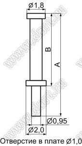 TEST-4 контакт контрольный; A=14,0мм; B=11,0мм; бронза фосфористая золоченая