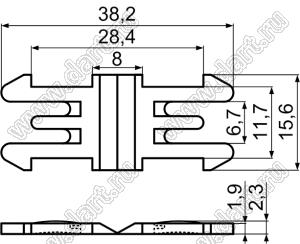 DT-11 защелка дверцы; нейлон-66 (UL); черный