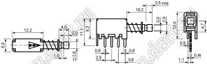 PS-12E05L переключатель нажимной 1P2T с фиксацией