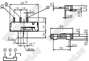 IS-1270HN переключатель движковый 1P2T миниатюрный