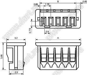 A1251-09Y (1.25-9Y, PicoBlade™ MOLEX 51021-0900) корпус розетки однорядной на кабель; шаг 1,25мм; 9-конт.