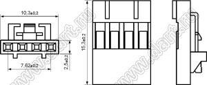 3750H-09 (BL-09F, C8-9Y) корпус розетки на кабель; шаг 2,54мм; 9-конт.