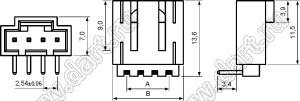 3750R-09 (BL-09MR, C8-9AWS) вилка угловая на плату; шаг 2,54мм; 9-конт.