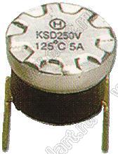 KSD301(KSD302)-45-BVL close - термостат 45 град., норм. замкнут., 10А 250В,  вертикальные выводы