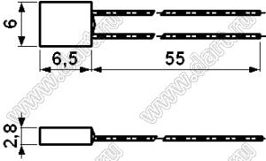 RH01-115 термопредохранитель; нормально замкнут.; I max=2А; U=250В; Tf=115°C