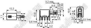 PS-22F01L переключатель нажимной 2P2T с фиксацией