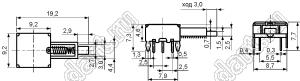 PS-22E03L переключатель нажимной 2P2T с фиксацией