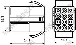 3921-12 (MFC-12M, KR4500HM-3X04P-1) корпус вилки на кабель; P=4,50мм; 12 (3x4)-конт.