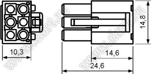 3920-06 (MFC-06F, KR4500HF-2X03P-1) корпус розетки на кабель; P=4,50мм; 6 (2x03)-конт.
