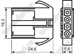 3921-04A (MFC-04M, KR4500HM-1X04P-1) корпус вилки на кабель; P=4,50мм; 4 (1x4)-конт.