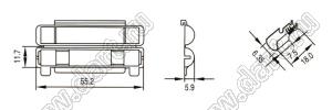 CQ-209F1-set держатель предохранителя 6.3x32мм на провод 18#AWG, Imax=10A с отрезком провода