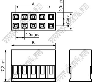 KR2006H-2x16P-1 (2026B-32, M22-3021600, BLD2-2x16, BLD2-32) корпус двухрядной розетки на кабель; шаг 2,00мм; 2x16-конт.; 17487=32