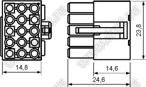 3920-15 (MFC-15F, KR4500HF-3X05P-1) корпус розетки на кабель; P=4,50мм; 15 (3x05)-конт.