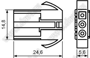 3921-03 (MFC-03M, KR4500HM-1X03P-1) корпус вилки на кабель; P=4,50мм; 3 (1x3)-конт.