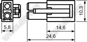 3920-02 (MFC-02F, KR4500HF-1X02P-1) корпус розетки на кабель; P=4,50мм; 2 (1x02)-конт.