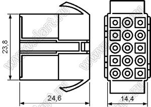 3921-15 (MFC-15M, KR4500HM-3X05P-1) корпус вилки на кабель; P=4,50мм; 15 (3x5)-конт.