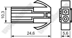 3921-02 (MFC-02M, KR4500HM-1X02P-1) корпус вилки на кабель; P=4,50мм; 2 (1x2)-конт.