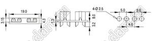 CQ-121 (PCFS2505x2, L-KLS5-718B-250A) держатель предохранителя ножевой блочный Imax=15А