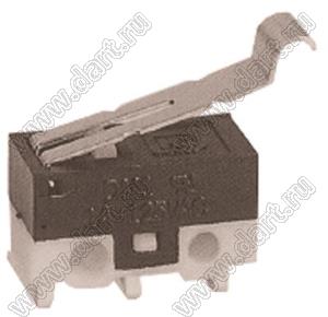 DM1-02D-40 микропереключатель концевой в плату угловой с рычагом (40 гс)