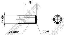 R1210G-QA1-B103-0G02 потенциометр роторный (12мм) 10 кОм линейный сдвоенный горизонтальный в плату, вал металлический со шлицем, длина вала 15мм