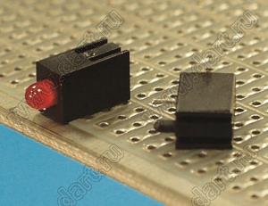 LEK-301 держатель 3мм светодиода на плату угловой; C=3,4мм; нейлон-66 (UL); черный