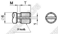 SR25P-1-1-10-20KQ переключатель галетный 10П1Н в плату, вал 18 зубцов, длина 20мм