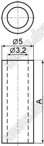 3-4.5 стойка трубчатая гладкая; D=5,0мм; d=3,2мм; нейлон-66 (UL); натуральный; A=4,5мм