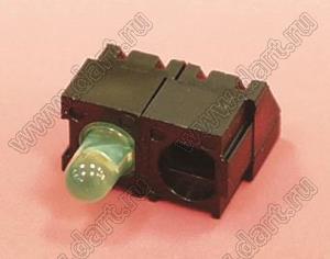 LED-6301 держатель 3мм светодиода на плату угловой с "ласточкиным хвостом"; C=4.1мм; нейлон-66 (UL); черный