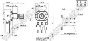 R1610G-NA8-B503 резистор переменный; 50кОм