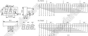 RL-T0420SABW/D15 матрица светодиодная 3x7сегментов, 0,4", общий анод, цвет излучения красный (660нм), 4100мкд/сегмент; 0,40"; 3-разр.; 7-сегм.