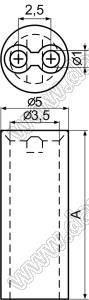 LED-3 (LED-5A*3) держатель светодиода прямой на плату; нейлон-66; натуральный; A=3,0мм