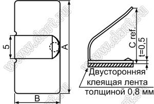 WCM-1(3M) зажим проводов на самоклеящейся площадке; 20,0x10,0мм; сталь