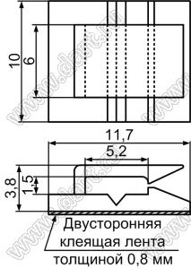 WCLA-1(3M) зажим проводов на самоклеящейся площадке; 11,7x10,0мм; нейлон-66 (UL); натуральный