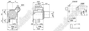 AV1-8.4-17 аудио-видео гнездо RCA на плату черное