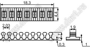 MU-01-8NT(3M) разделитель проводов; 18,3x4,4мм; нейлон-66 (UL); натуральный