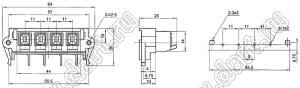 WP4-405 блок безвинтовых зажимов для 4 проводов акустических систем