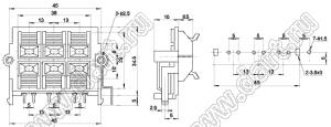 WP6-607 блок безвинтовых зажимов для 6 проводов акустических систем