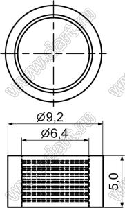 LED5-5T держатель 5мм светодиода на панель; черный; нейлон-66 (UL); 94V-2