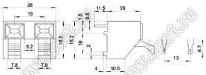 WP2-205 блок безвинтовых зажимов для 2 проводов акустических систем