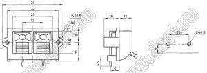 WP2-203 блок безвинтовых зажимов для 2 проводов акустических систем