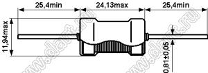 11411-8R2 дроссель с аксиальными выводами; L=8,2мГн; R=0,013(Ом); A=4А