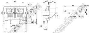 WP2-211 блок безвинтовых зажимов для 2 проводов акустических систем