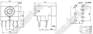 PJ-317 (CKX-3.5-16P) стерео гнездо 3,5 мм в плату розовое; I=0,5А; U=30В