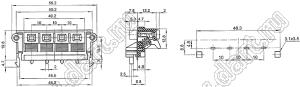 WP4-407 блок безвинтовых зажимов для 4 проводов акустических систем