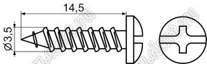 STP-3.5 шуруп металлический под дюбель PCA-1; сталь никелированная