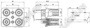 PSZ-409 блок зажимов для 4 проводов акустических систем